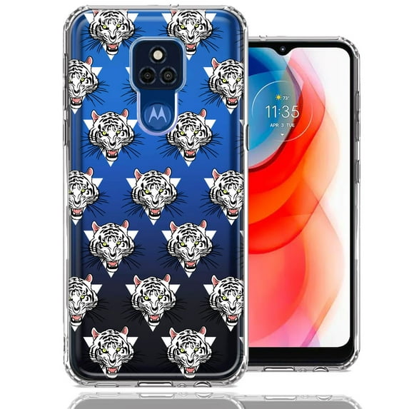 MUNDAZE For Motorola Moto G Play 2021 Fierce Tiger Polkadots Design Double Layer Phone Case Cover
