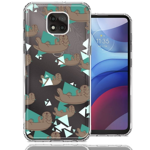 MUNDAZE For Motorola Moto G Power 2021 Cute Otter Design Double Layer Phone Case Cover