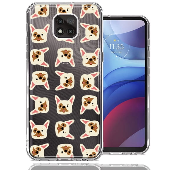 MUNDAZE For Motorola Moto G Power 2021 Frenchie Bulldog Polkadots Design Double Layer Phone Case Cover