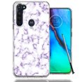 thumbnail image 1 of MUNDAZE For Motorola Moto G Stylus Purple Marble Design Double Layer Phone Case Cover, 1 of 2