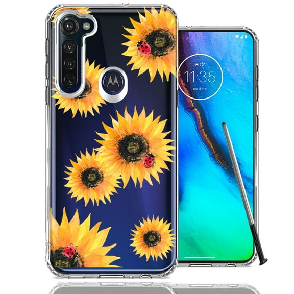MUNDAZE For Motorola Moto G Stylus Sunflower Ladybug Design Double Layer Phone Case Cover