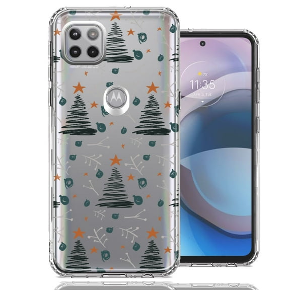 MUNDAZE For Motorola One 5G Ace Holiday Christmas Trees Design Double Layer Phone Case Cover
