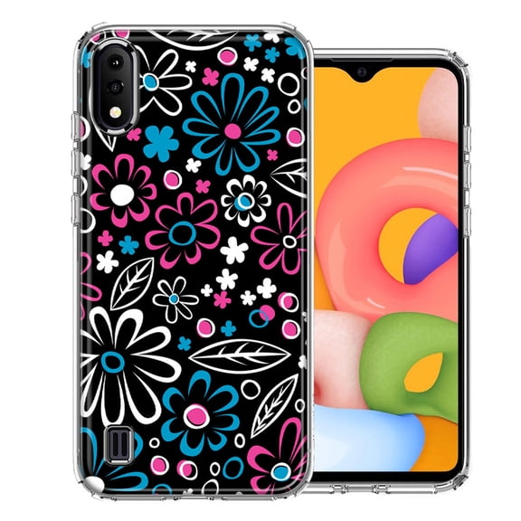 MUNDAZE For Samsung A01 Cute Daisies Design Double Layer Phone Case Cover