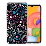 MUNDAZE For Samsung A01 Cute Daisies Design Double Layer Phone Case Cover