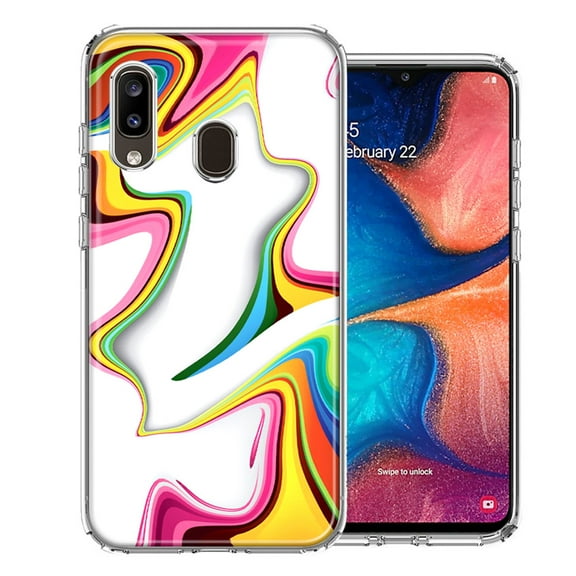 MUNDAZE For Samsung A20 Rainbow Abstract Design Double Layer Phone Case Cover