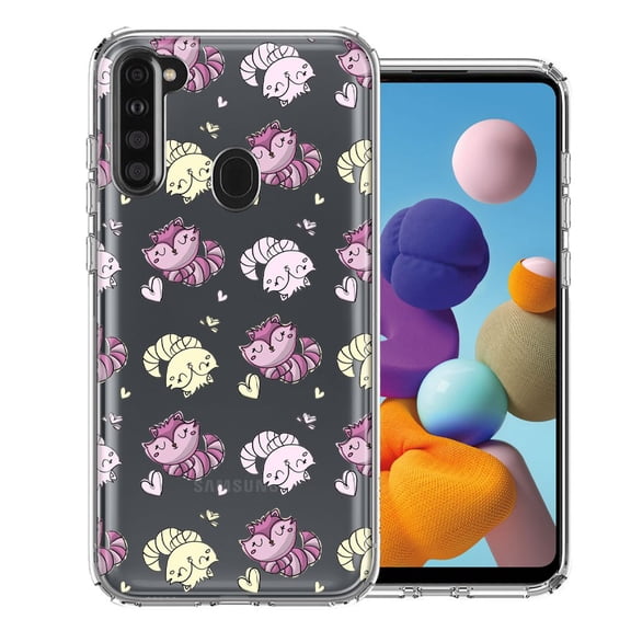 MUNDAZE For Samsung A21 Cheshire Cat Design Double Layer Phone Case Cover