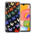 thumbnail image 1 of MUNDAZE For Samsung Galaxy A01 Colorful Butterflies Design Double Layer Phone Case Cover, 1 of 2