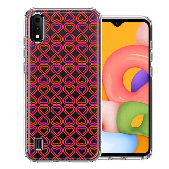 MUNDAZE For Samsung Galaxy A01 Infinity Hearts Design Double Layer Phone Case Cover