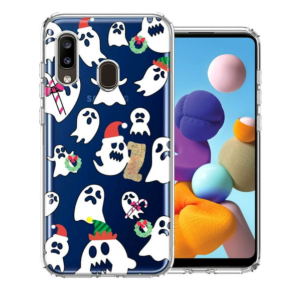 MUNDAZE For Samsung Galaxy A20 Halloween Christmas Ghost Design Double Layer Phone Case Cover