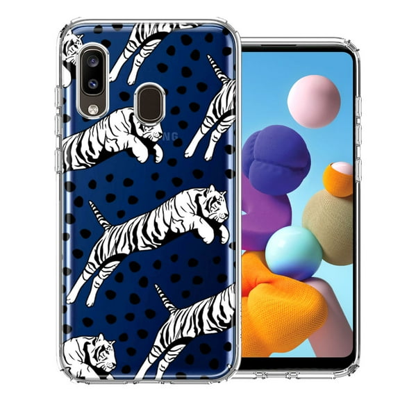 MUNDAZE For Samsung Galaxy A20 Tiger Polkadots Design Double Layer Phone Case Cover
