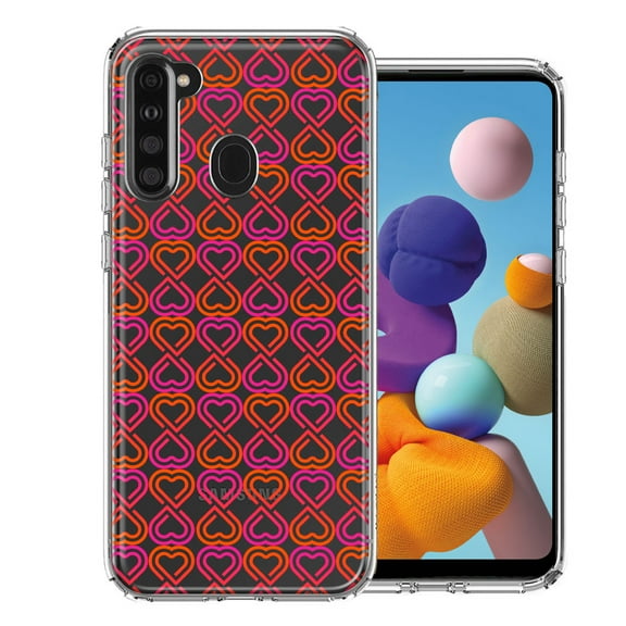 MUNDAZE For Samsung Galaxy A21 Infinity Hearts Design Double Layer Phone Case Cover