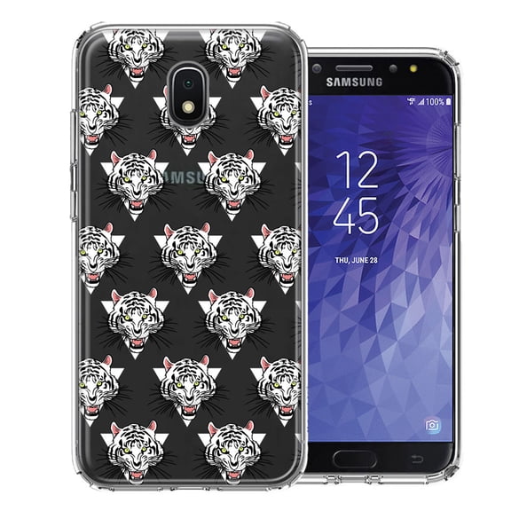 MUNDAZE For Samsung Galaxy J3 Express/Prime 3/Amp Prime 3 Fierce Tiger Polkadots Design Double Layer Phone Case Cover