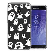 MUNDAZE For Samsung Galaxy J3 Express/Prime 3/Amp Prime 3 Halloween Spooky Ghost Design Double Layer Phone Case Cover