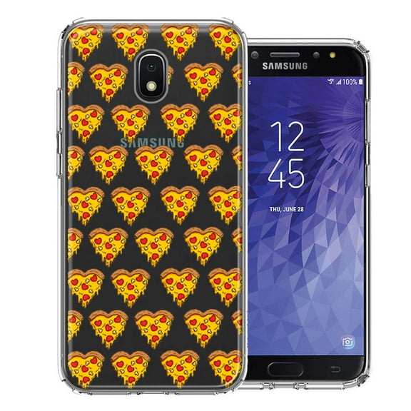 MUNDAZE For Samsung Galaxy J3 Express/Prime 3/Amp Prime 3 Pizza Hearts Polka dots Design Double Layer Phone Case Cover