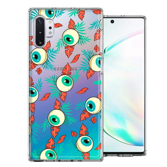 MUNDAZE For Samsung Galaxy Note 10 Halloween Creepy Tropical Eyeballs Design Double Layer Phone Case Cover