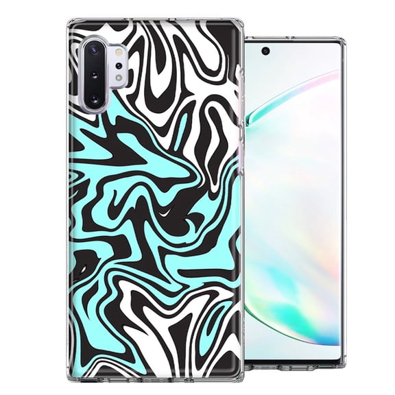 MUNDAZE For Samsung Galaxy Note 10 Mint Black Abstract Design Double Layer Phone Case Cover