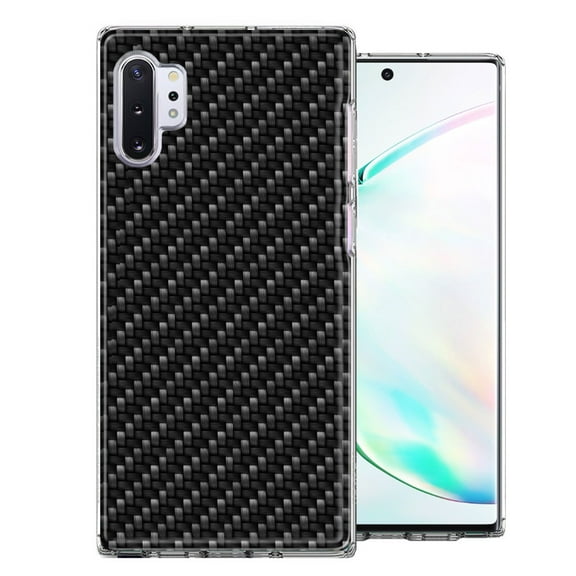 MUNDAZE For Samsung Galaxy Note 10 Plus Carbon Fiber Look Double Layer Phone Case Cover