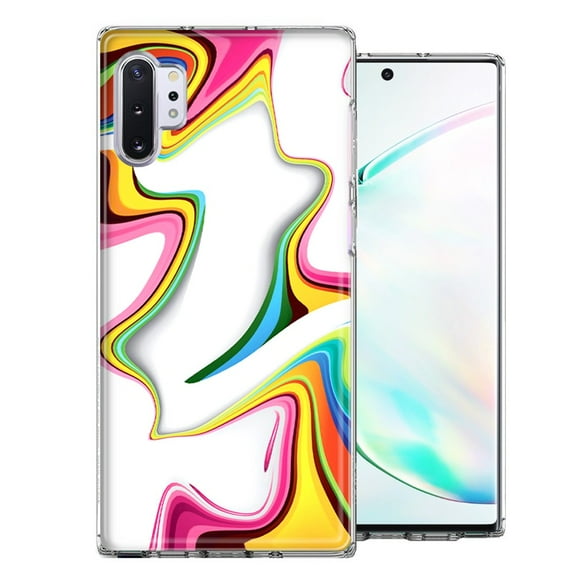 MUNDAZE For Samsung Galaxy Note 10 Plus Rainbow Abstract Design Double Layer Phone Case Cover