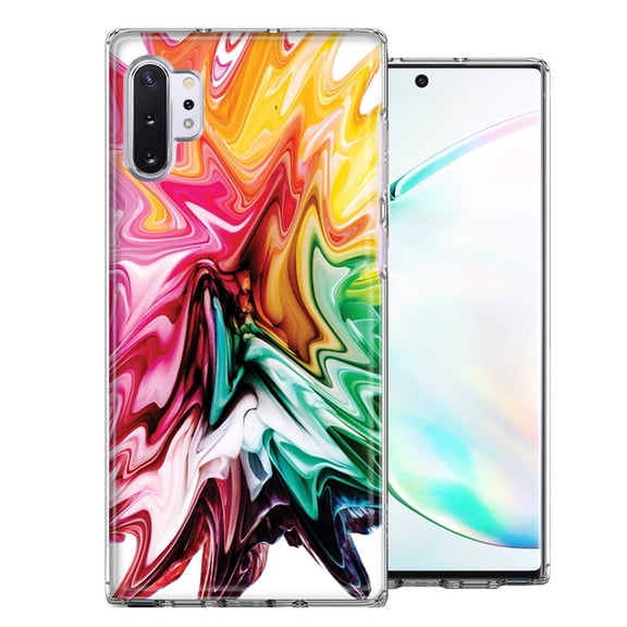 MUNDAZE For Samsung Galaxy Note 10 Plus Rainbow Flower Abstract Design Double Layer Phone Case Cover