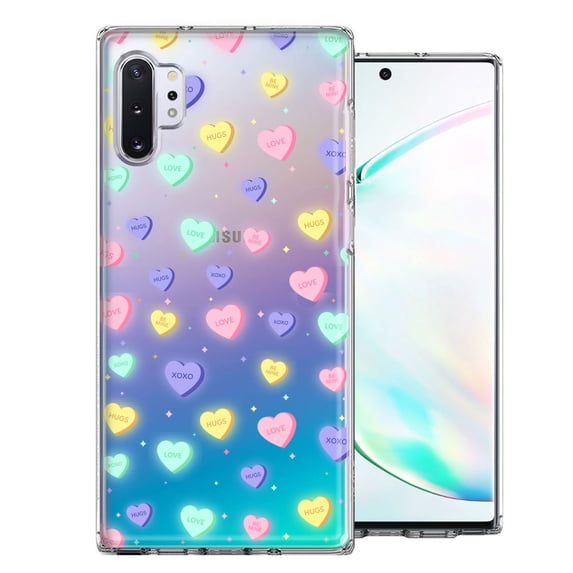 MUNDAZE For Samsung Galaxy Note 10 Valentine's Day Heart Candies Polkadots Design Double Layer Phone Case Cover