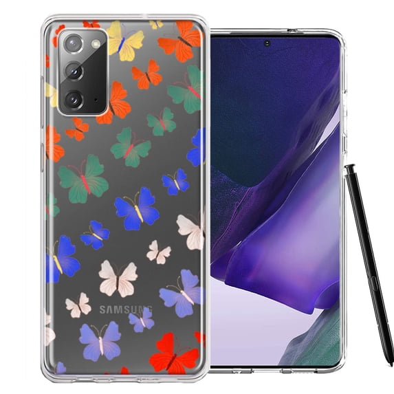MUNDAZE For Samsung Galaxy Note 20 Colorful Butterflies Design Double Layer Phone Case Cover