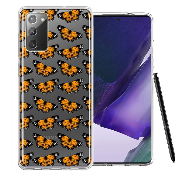 MUNDAZE For Samsung Galaxy Note 20 Monarch Butterflies Design Double Layer Phone Case Cover