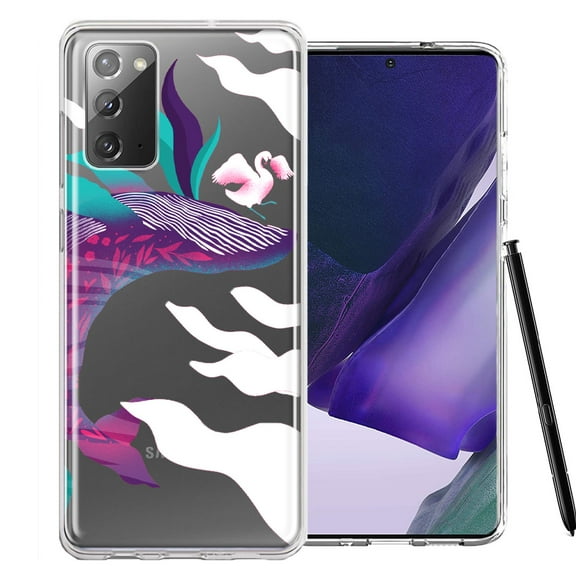 MUNDAZE For Samsung Galaxy Note 20 Mystic Floral Whale Design Double Layer Phone Case Cover