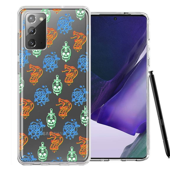 MUNDAZE For Samsung Galaxy Note 20 Snakes Skulls Roses Design Double Layer Phone Case Cover