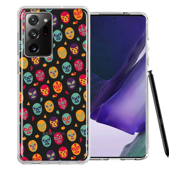 MUNDAZE For Samsung Galaxy Note 20 Ultra Lucha Libre Masks Design Double Layer Phone Case Cover
