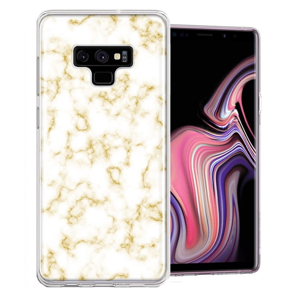 MUNDAZE For Samsung Galaxy Note 9 Gold Marble Design Double Layer Phone Case Cover