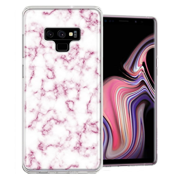 MUNDAZE For Samsung Galaxy Note 9 Pink Marble Design Double Layer Phone Case Cover