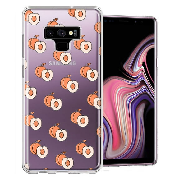 MUNDAZE For Samsung Galaxy Note 9 Polka Dot Peaches Design Double Layer Phone Case Cover