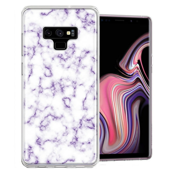 MUNDAZE For Samsung Galaxy Note 9 Purple Marble Design Double Layer Phone Case Cover
