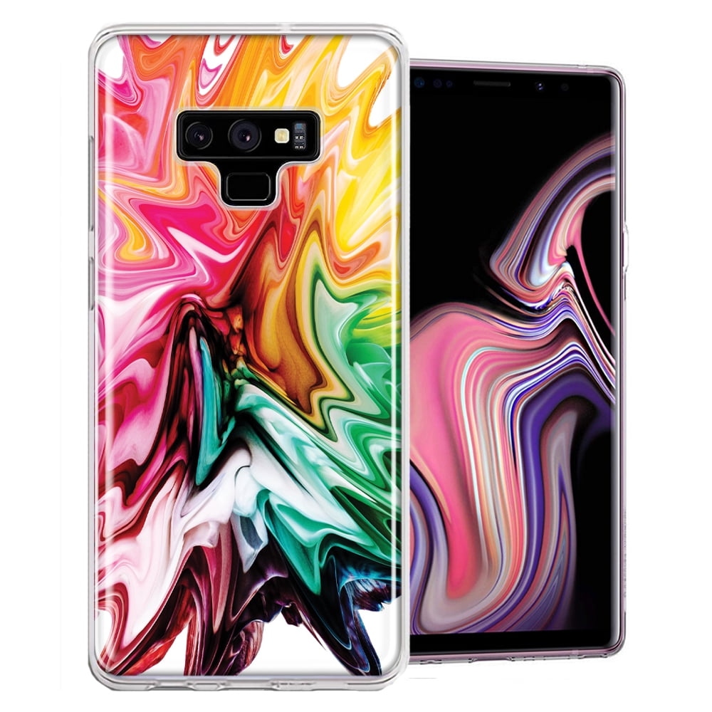 MUNDAZE For Samsung Galaxy Note 9 Rainbow Flower Abstract Design Double ...