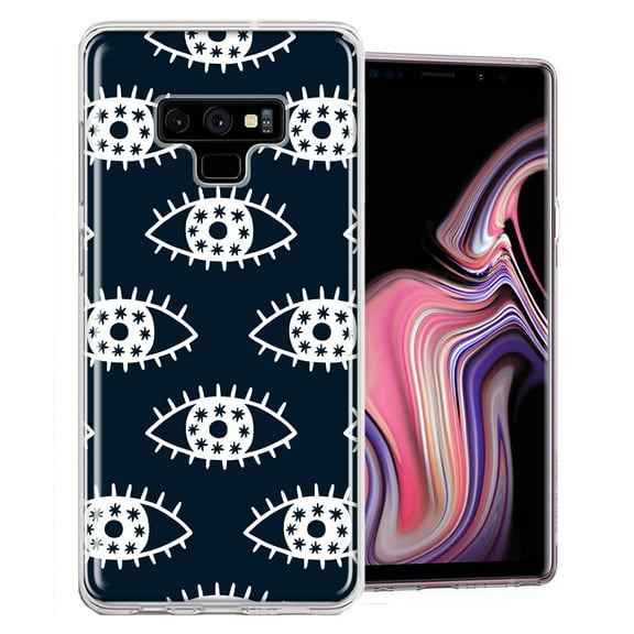 MUNDAZE For Samsung Galaxy Note 9 Starry Evil Eyes Design Double Layer Phone Case Cover