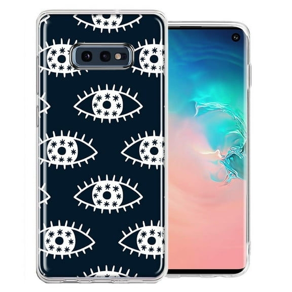 MUNDAZE For Samsung Galaxy S10e Starry Evil Eyes Design Double Layer Phone Case Cover