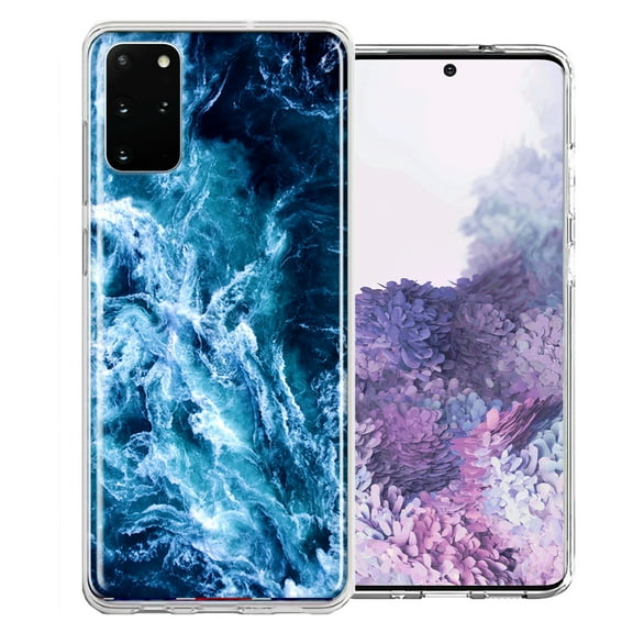 MUNDAZE For Samsung Galaxy S20 Deep Blue Ocean Waves Design Double Layer Phone Case Cover