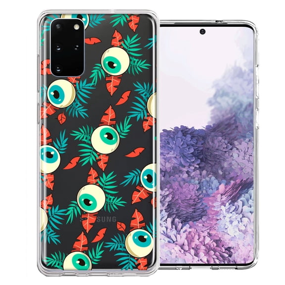 MUNDAZE For Samsung Galaxy S20 Halloween Creepy Tropical Eyeballs Design Double Layer Phone Case Cover