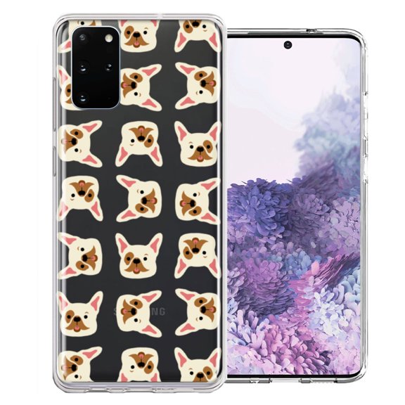 MUNDAZE For Samsung Galaxy S20 Plus Frenchie Bulldog Polkadots Design Double Layer Phone Case Cover