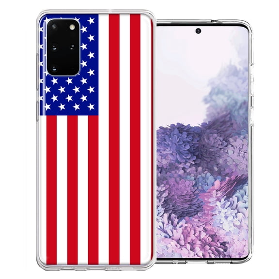 MUNDAZE For Samsung Galaxy S20 Plus USA American Flag Design Double Layer Phone Case Cover