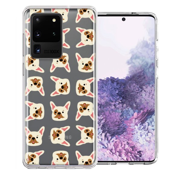 MUNDAZE For Samsung Galaxy S20 Ultra Frenchie Bulldog Polkadots Design Double Layer Phone Case Cover