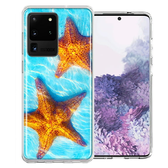 MUNDAZE For Samsung Galaxy S20 Ultra Ocean Starfish Design Double Layer Phone Case Cover