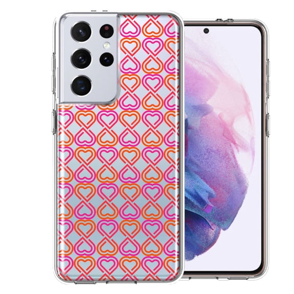 MUNDAZE For Samsung Galaxy S21 Ultra Infinity Hearts Design Double Layer Phone Case Cover