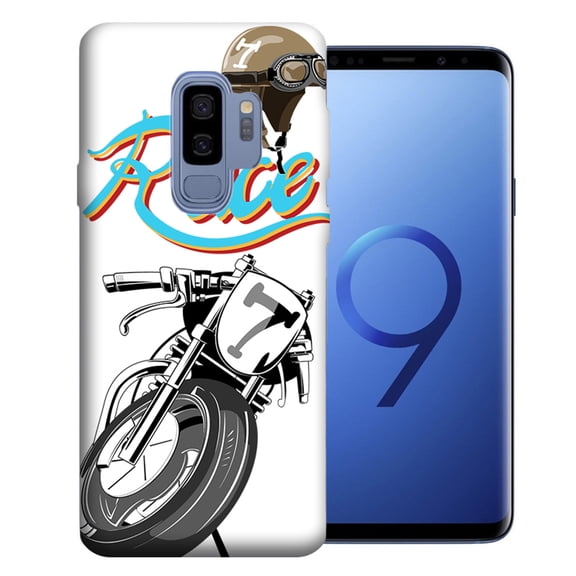 MUNDAZE For Samsung Galaxy S9 Plus Cafe Racer Design TPU Gel Phone Case Cover