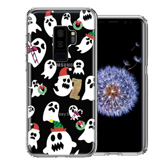 MUNDAZE For Samsung Galaxy S9 Plus Halloween Christmas Ghost Design Double Layer Phone Case Cover