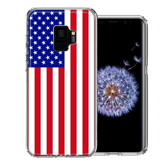 MUNDAZE For Samsung Galaxy S9 USA American Flag Design Double Layer Phone Case Cover