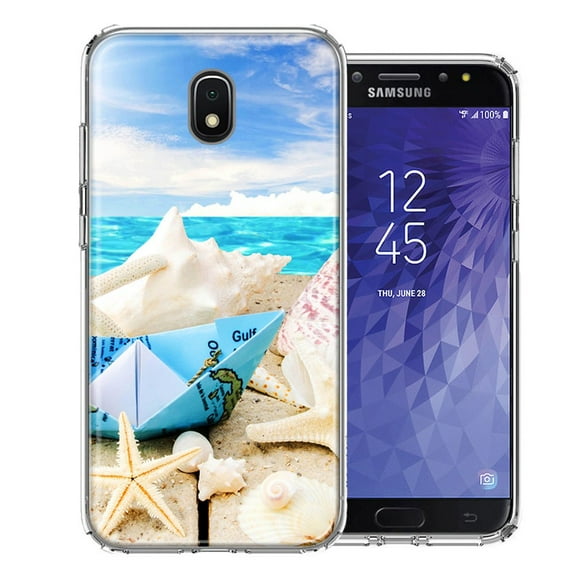 MUNDAZE For Samsung J3 2018/J337/AMP Prime 3/J3 Achieve Beach Paper Boat Design Double Layer Phone Case Cover