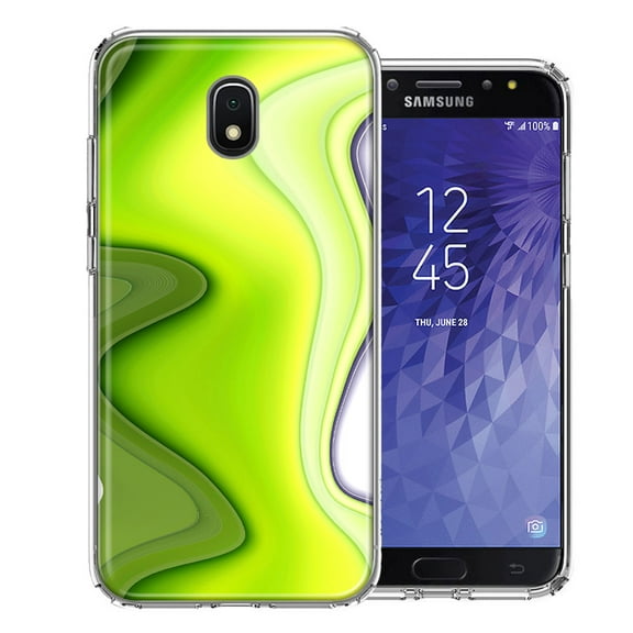 MUNDAZE For Samsung J3 2018/J337/AMP Prime 3/J3 Achieve Green White Abstract Design Double Layer Phone Case Cover