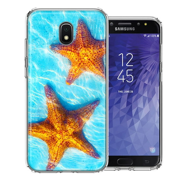 MUNDAZE For Samsung J3 2018/J337/AMP Prime 3/J3 Achieve Ocean Starfish Design Double Layer Phone Case Cover