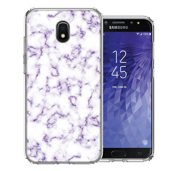MUNDAZE For Samsung J3 2018/J337/AMP Prime 3/J3 Achieve Purple Marble Design Double Layer Phone Case Cover